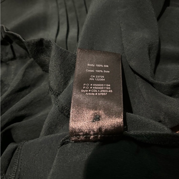 Babaton 100% silk blouse in hunter green - sz L - Picture 5 of 6